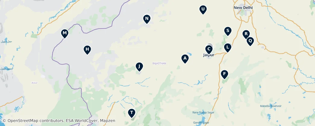 Map of Radžastan