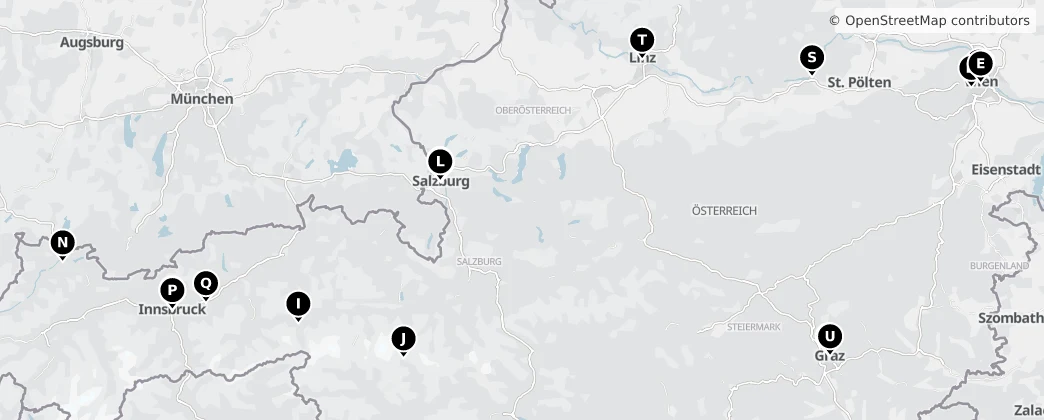 Map of Rakúsko