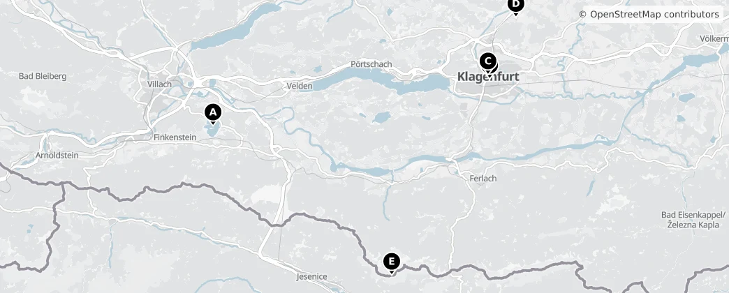 Map of Region Klagenfurt-Villach