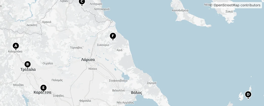 Map of Tesália