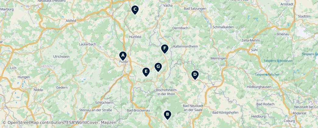 Map of Rhön Mountains