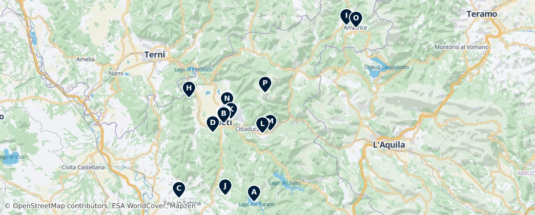 Map of Provincie Rieti