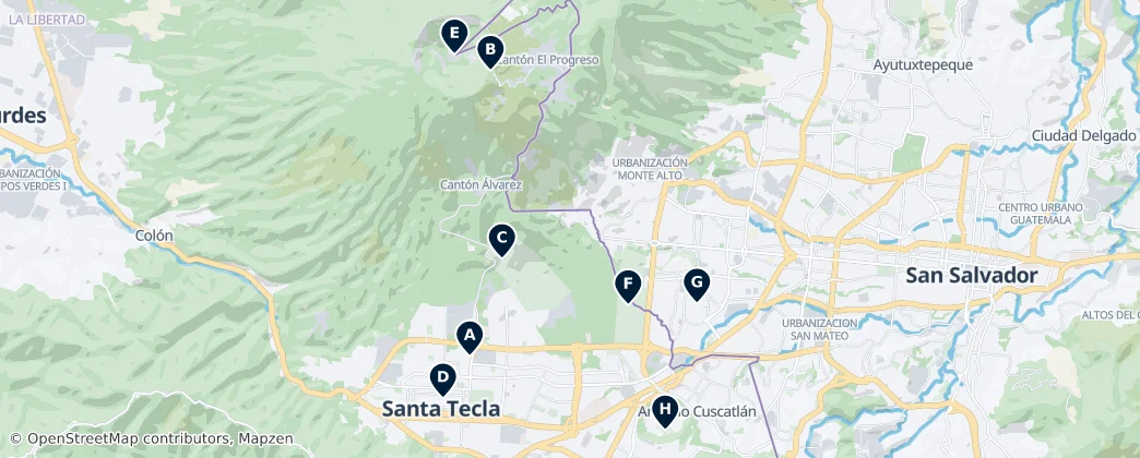 Map of Santa Tecla