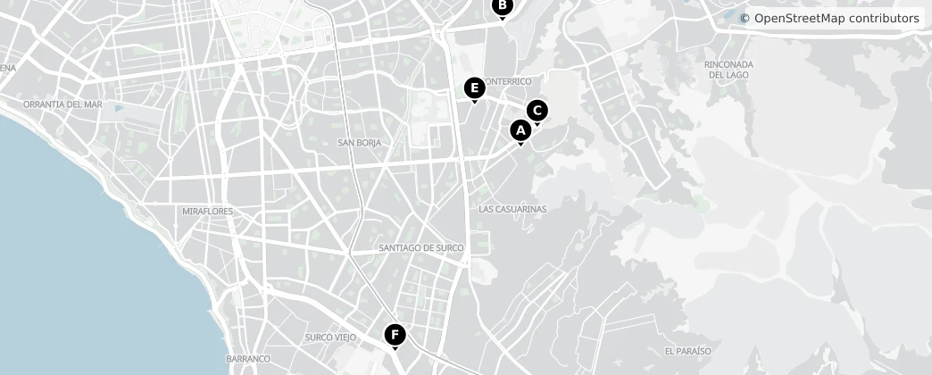 Map of Santiago de Surco