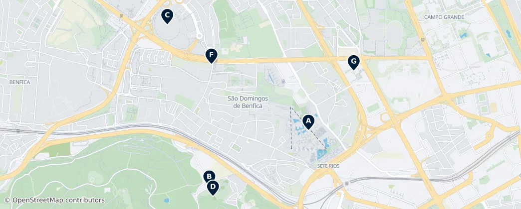 Map of São Domingos de Benfica