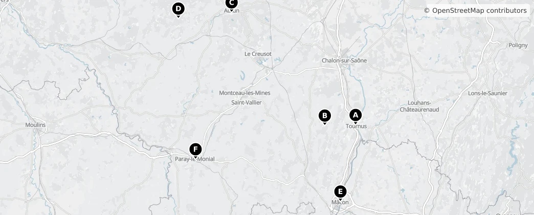 Map of Saône-et-Loire
