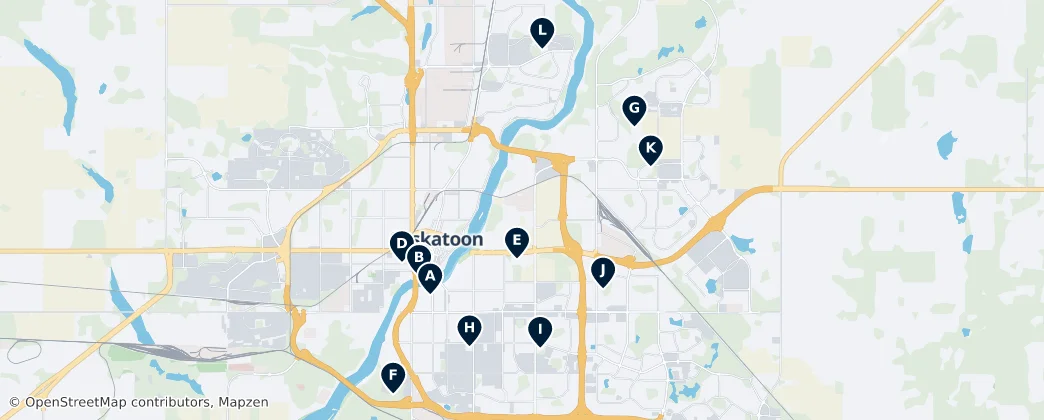 Map of Saskatoon