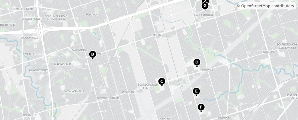 Map of Scarborough Centre