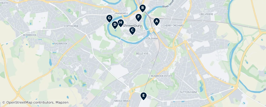 Map of Shrewsbury
