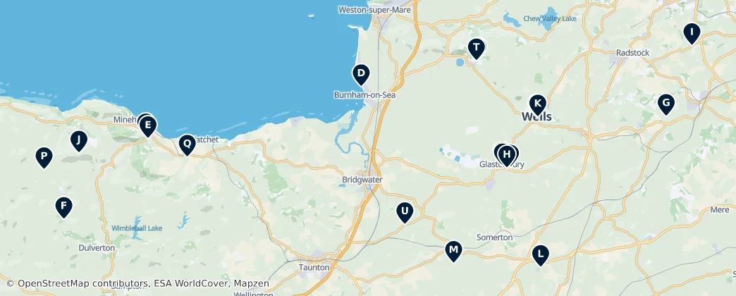 Map of Somerset