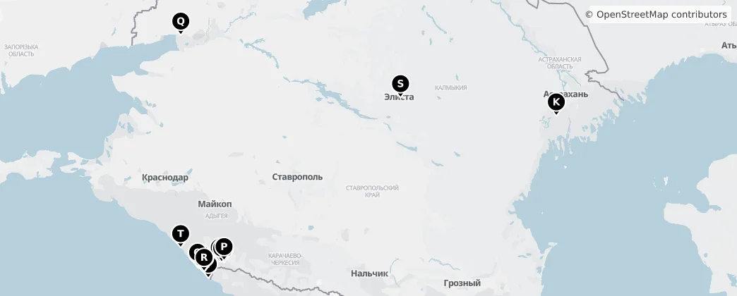 Map of Južný federálny okruh