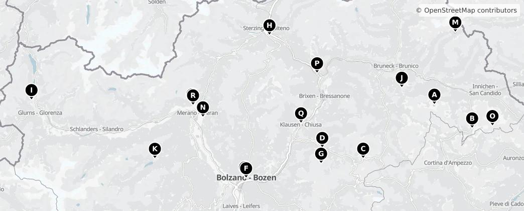 Map of Autonómna provincia Bolzano – Horná Adiža