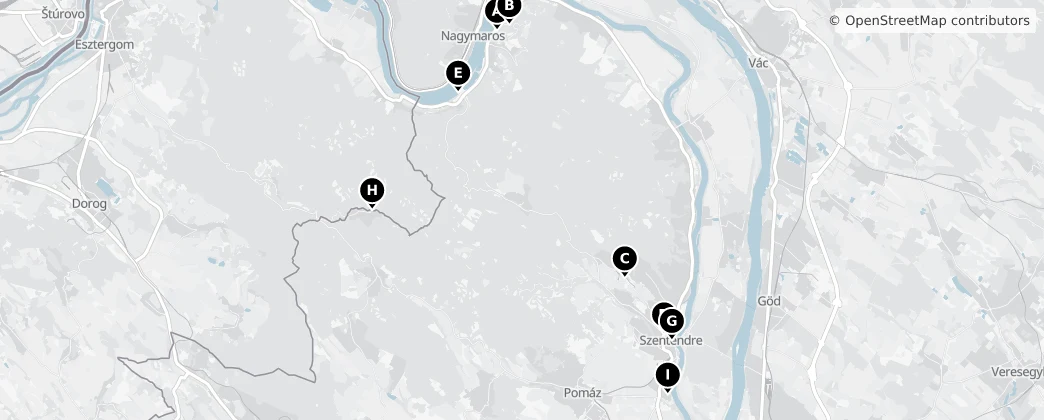 Map of Szentendrei járás