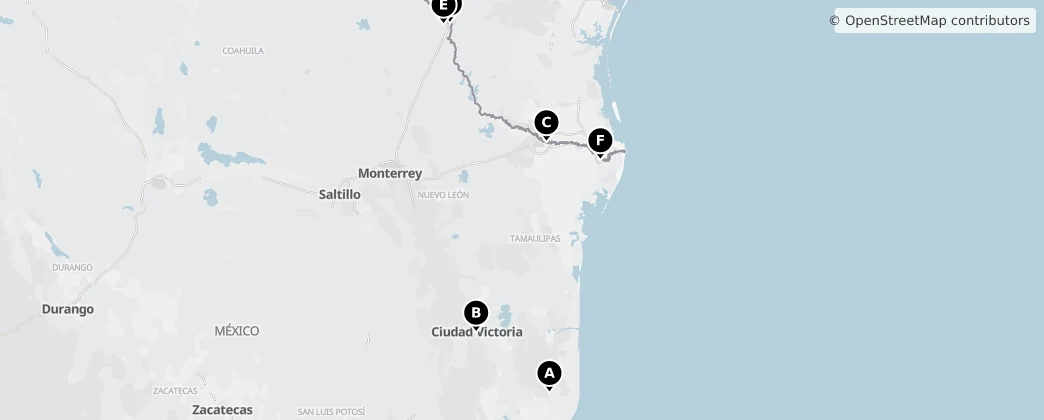 Map of Tamaulipas