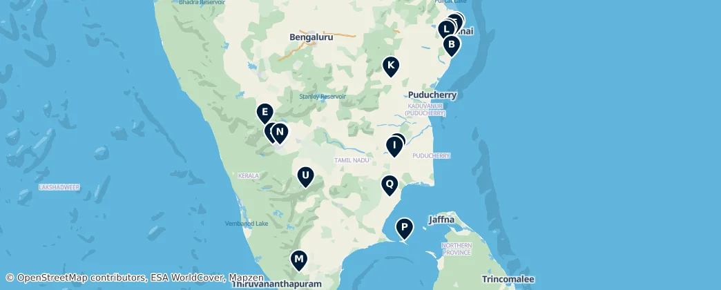 Map of Tamilnádu