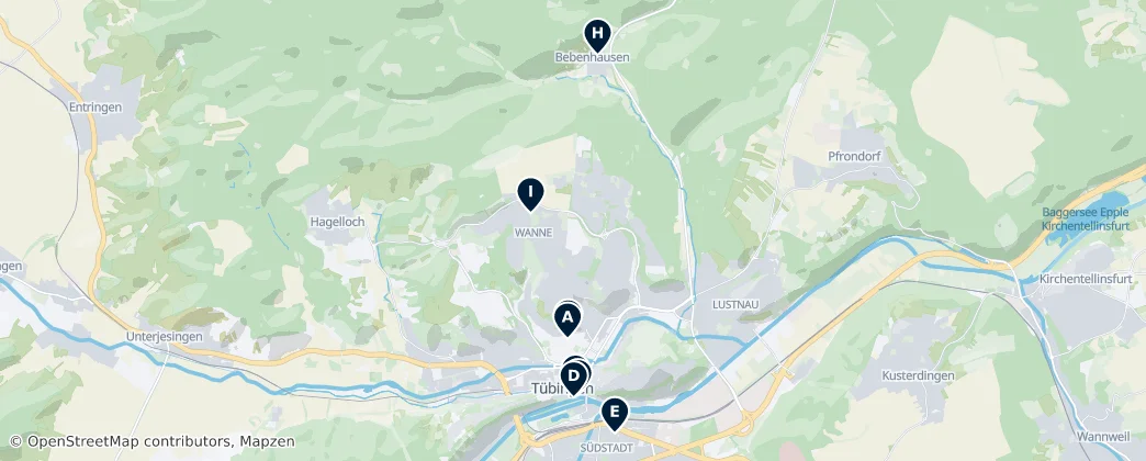 Map of Tübingen