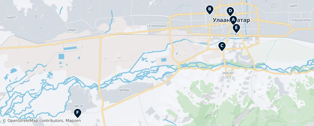 Map of Ulanbátar