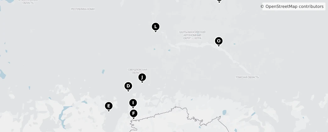 Map of Uralský federálny okruh