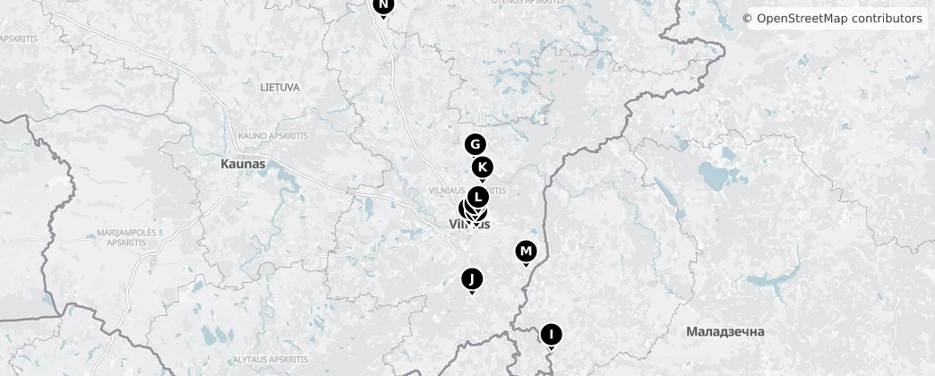 Map of Vilniuský kraj