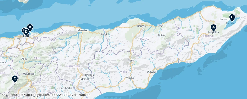 Map of Východný Timor