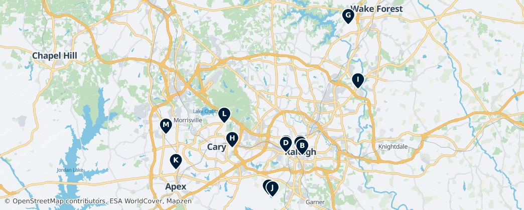 Map of Wake County