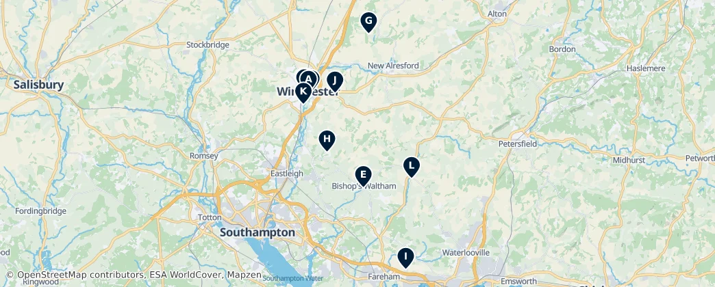 Map of Winchester