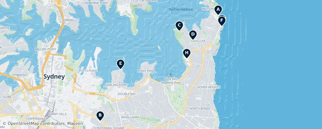Map of Woollahra Municipal Council