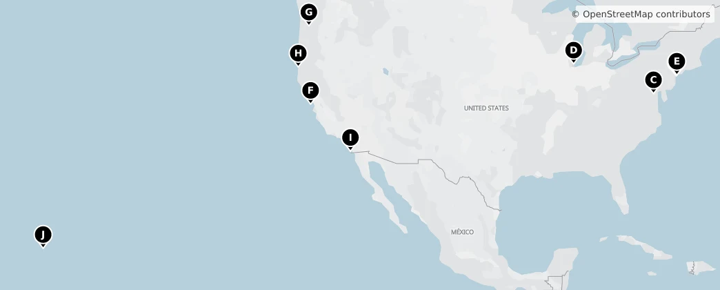 Map of United States of America