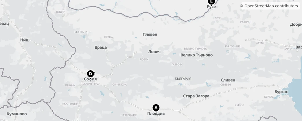 Map of Bulgaria