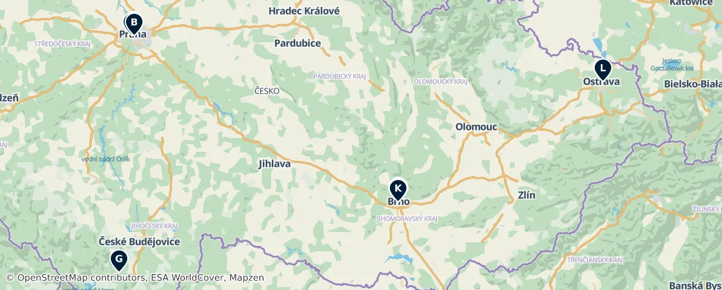 Map of The Czech Republic