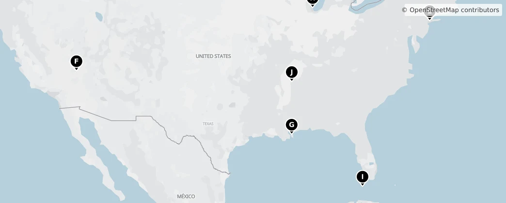 Map of United States of America