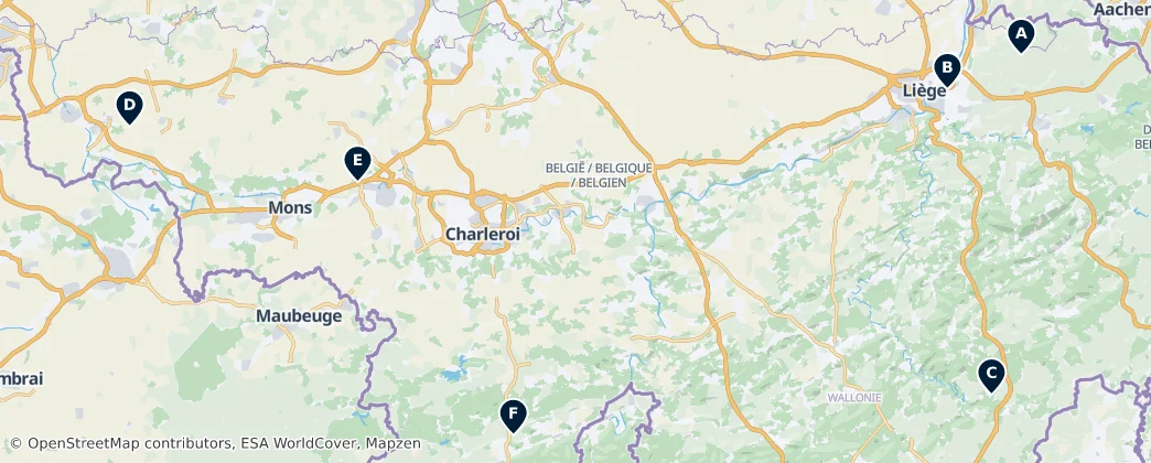 Map of Wallonia (French Community)