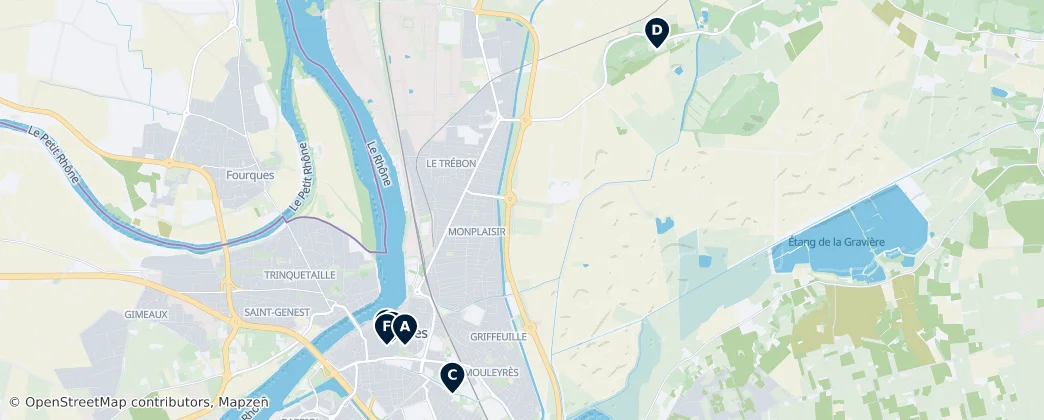 Map of Arles