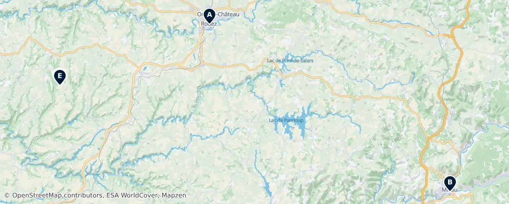Map of Aveyron