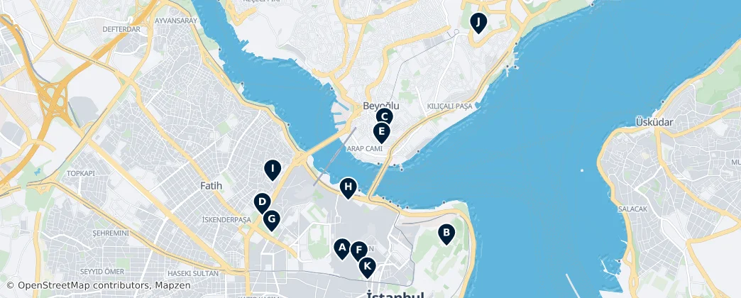 Map of Beyoğlu