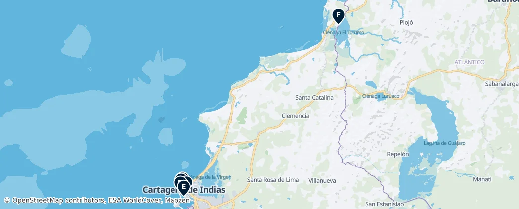 Map of Bolívar Department