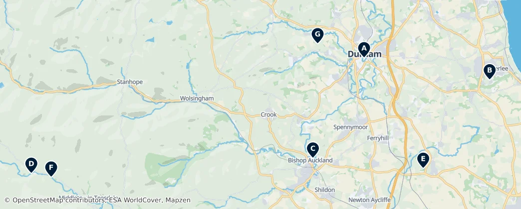 Map of Durham