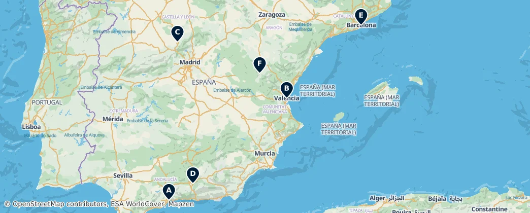 Map of Europe/Madrid Timezone