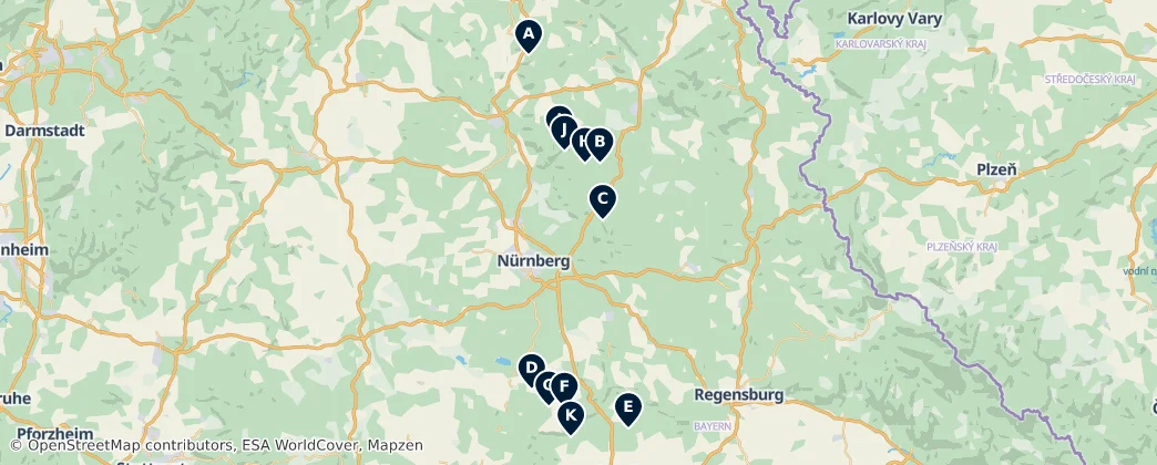 Map of Franconian Jura