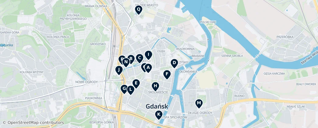 Map of Gdańsk