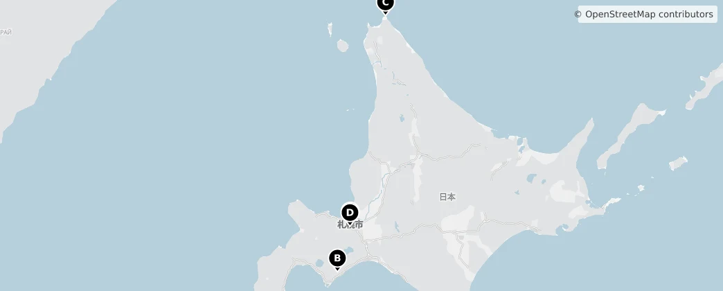 Map of Hokkaido