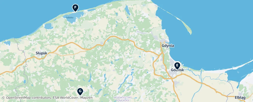 Map of Kashubia