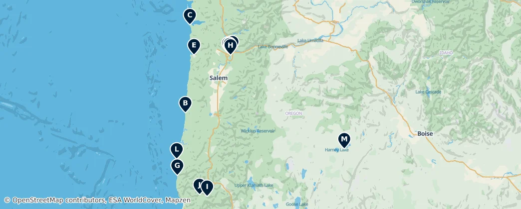 Map of Oregon