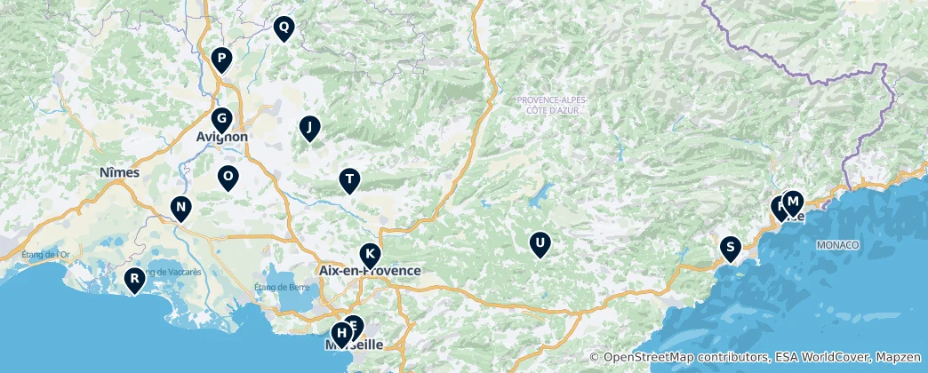 Map of Provence-Alpes-Côte d'Azur