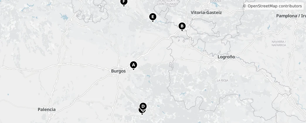 Map of Province of Burgos