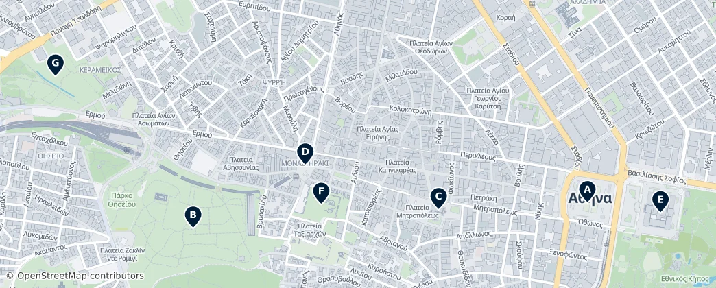 Map of Central Athens