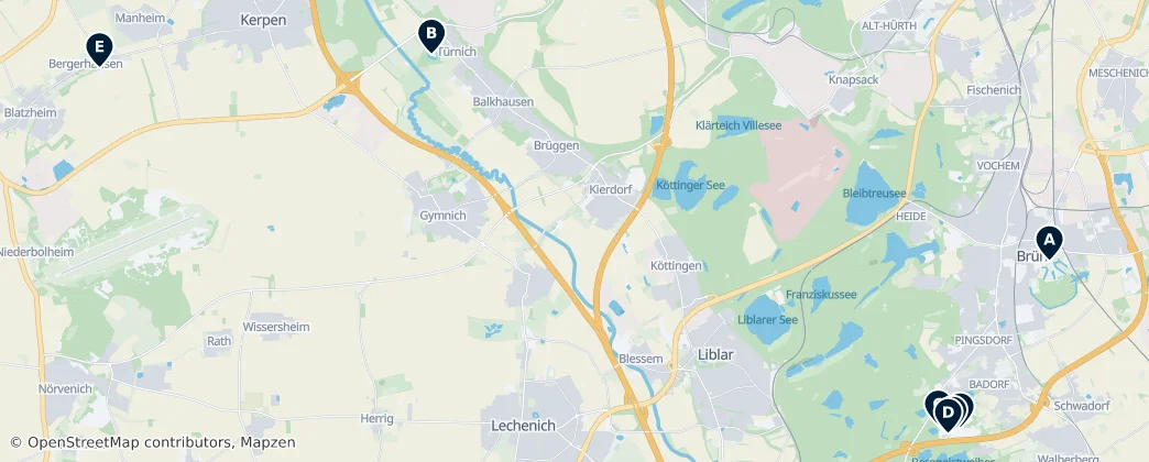 Map of Rhein-Erft-Kreis