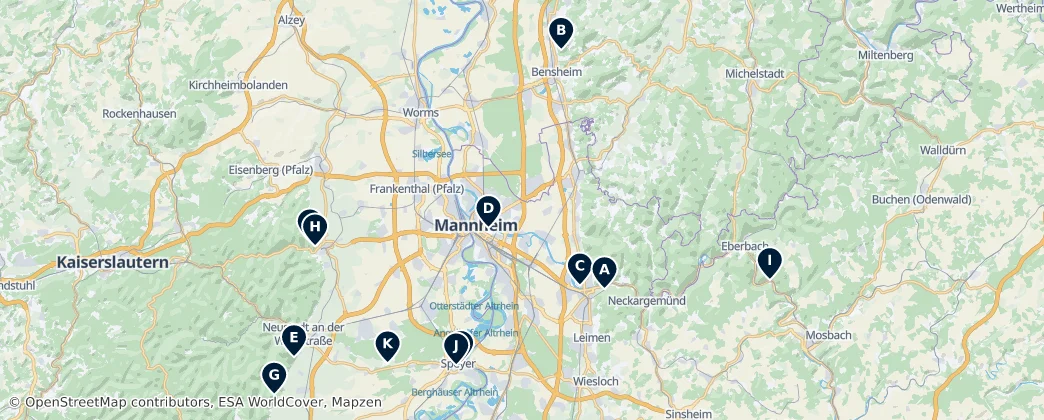 Map of Rhine-Neckar