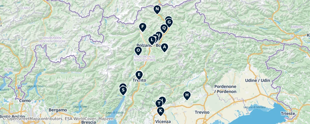Map of Trentino-Alto Adige/Südtirol