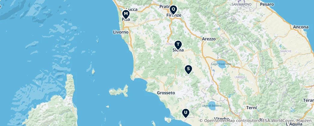 Map of Tuscany